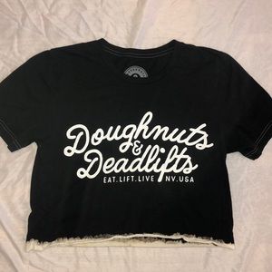Doughnuts & Deadlifts cropped T-shirt